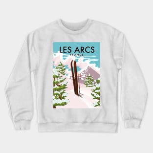 Les Arcs France travel ski poster Crewneck Sweatshirt